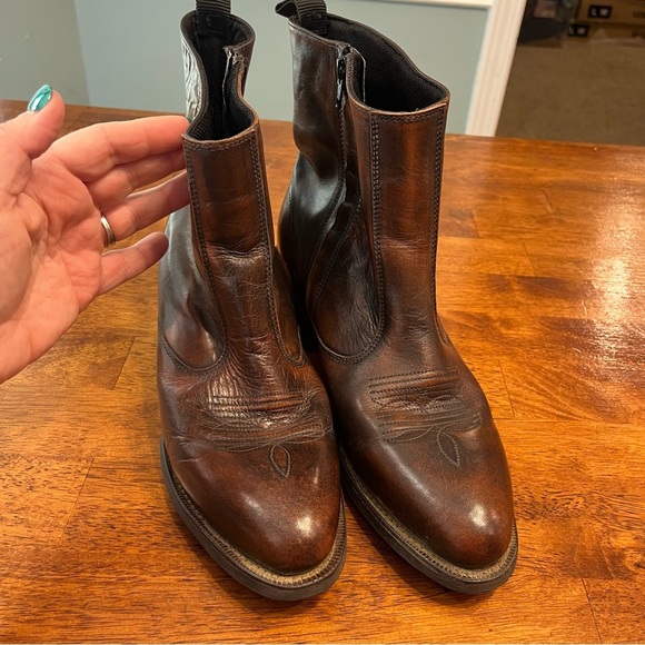 Laredo Men’s Fletcher Western Boots side zipper size 9.5  brown - Picture 5 of 9